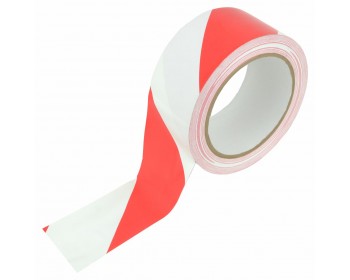 50mm x 33m Red/White Adhesive Hazard Tape